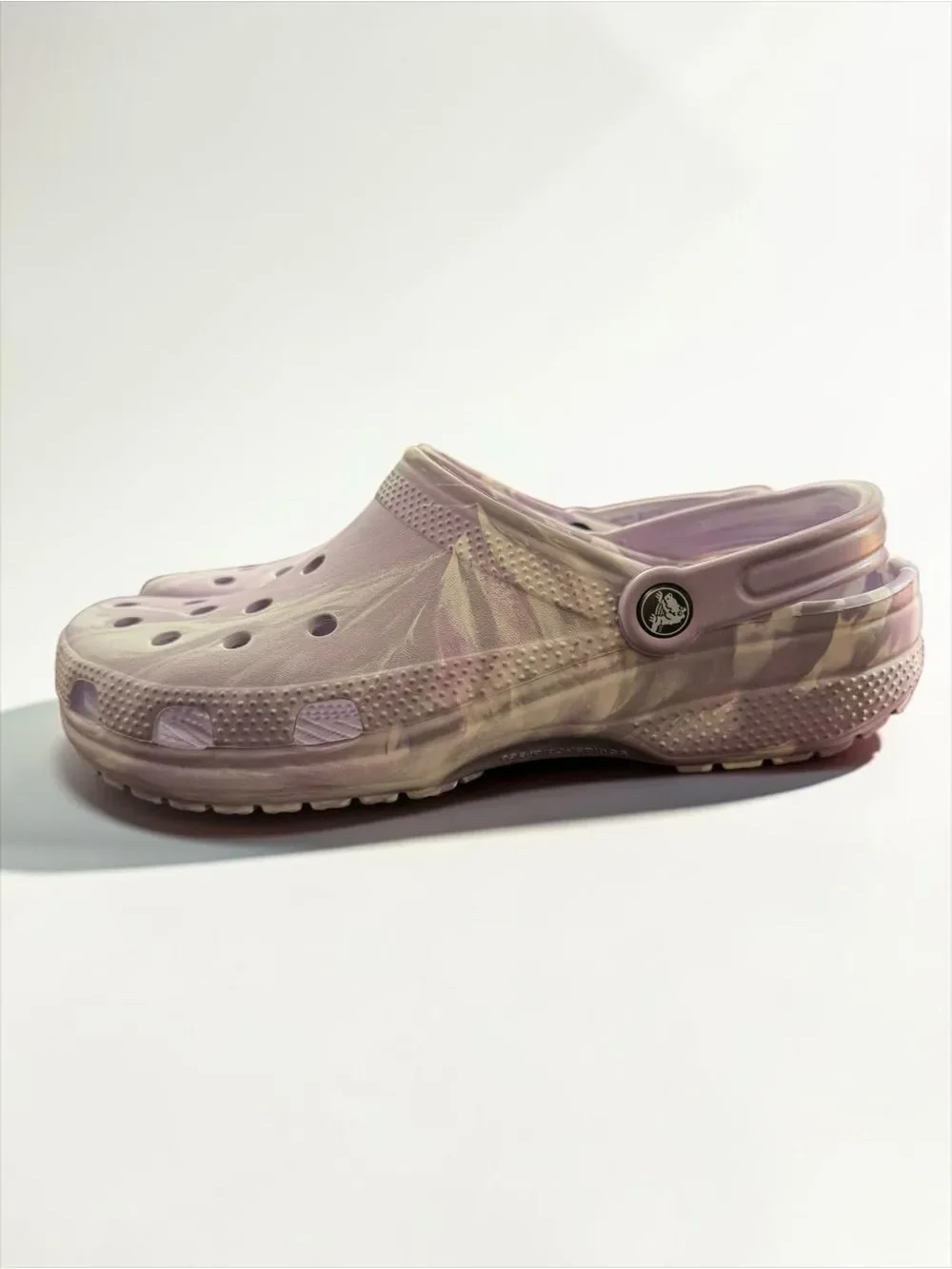 Crocs Marbled Tie Dye Swirl Slip On Lavender Clogs 11